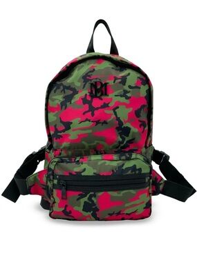 Badgley Mischka Pink Camo Nylon Backpack - 2 in 1